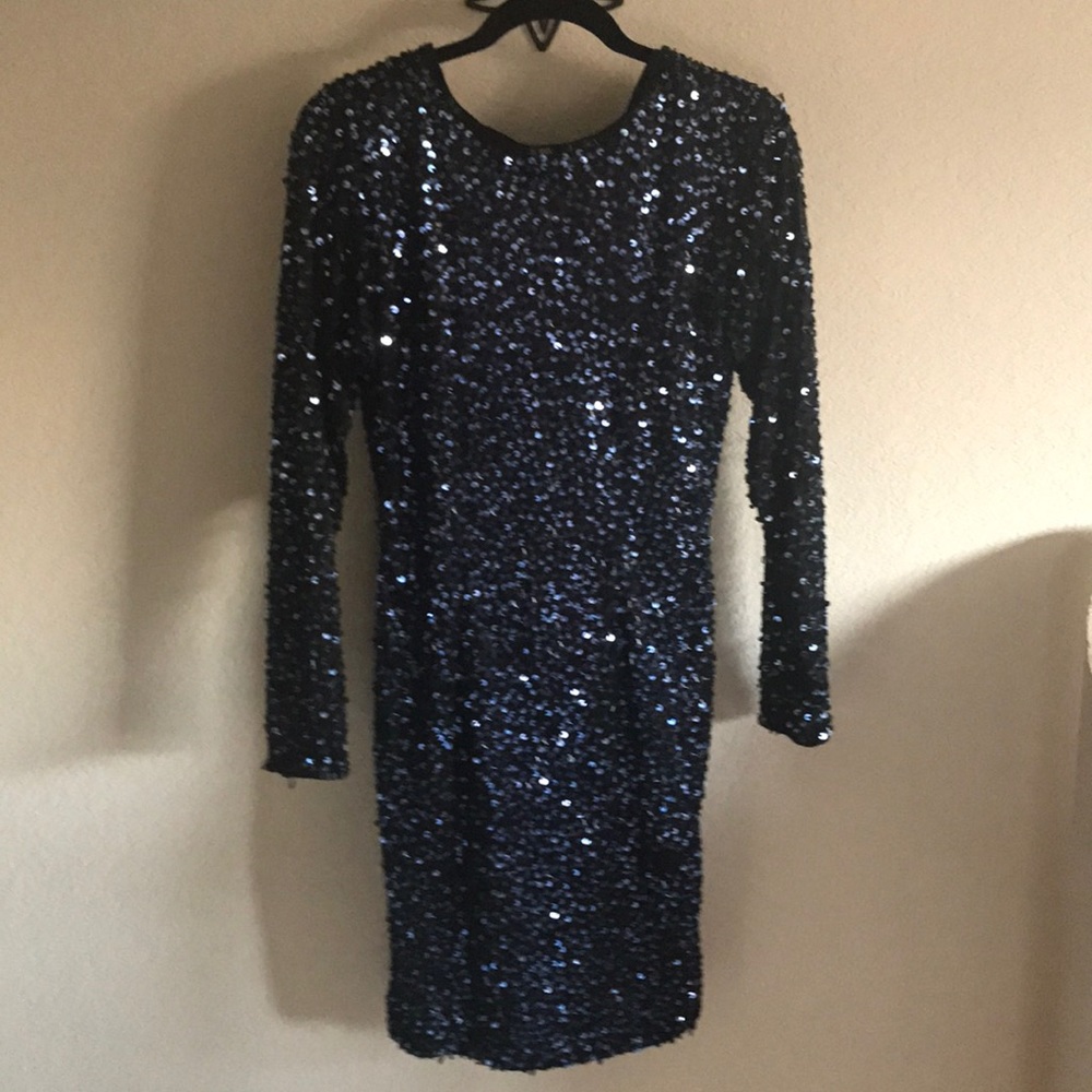 Sexy plunging backless dress