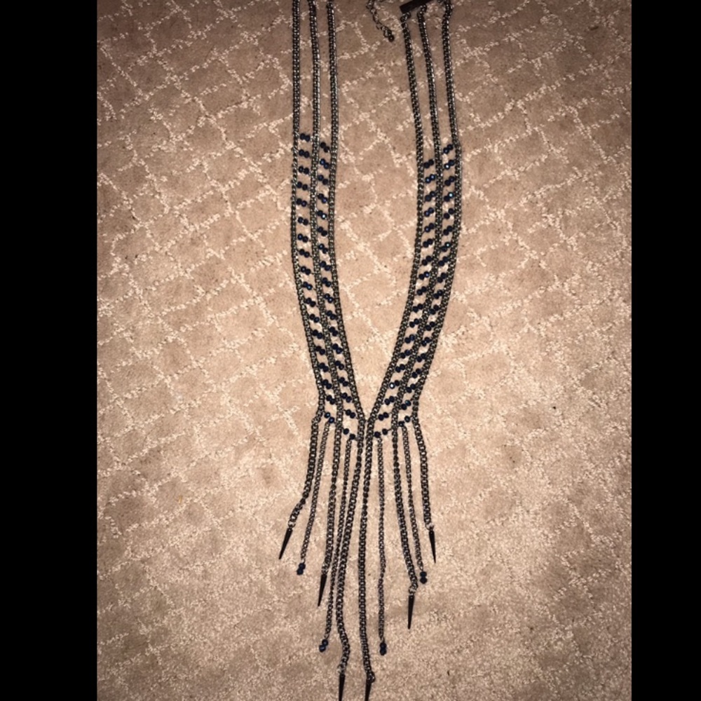 Rocker style long necklace