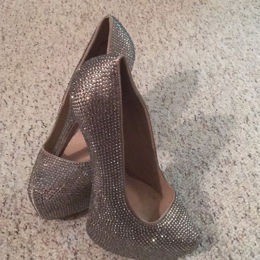 Steve Madden platform crystal heels
