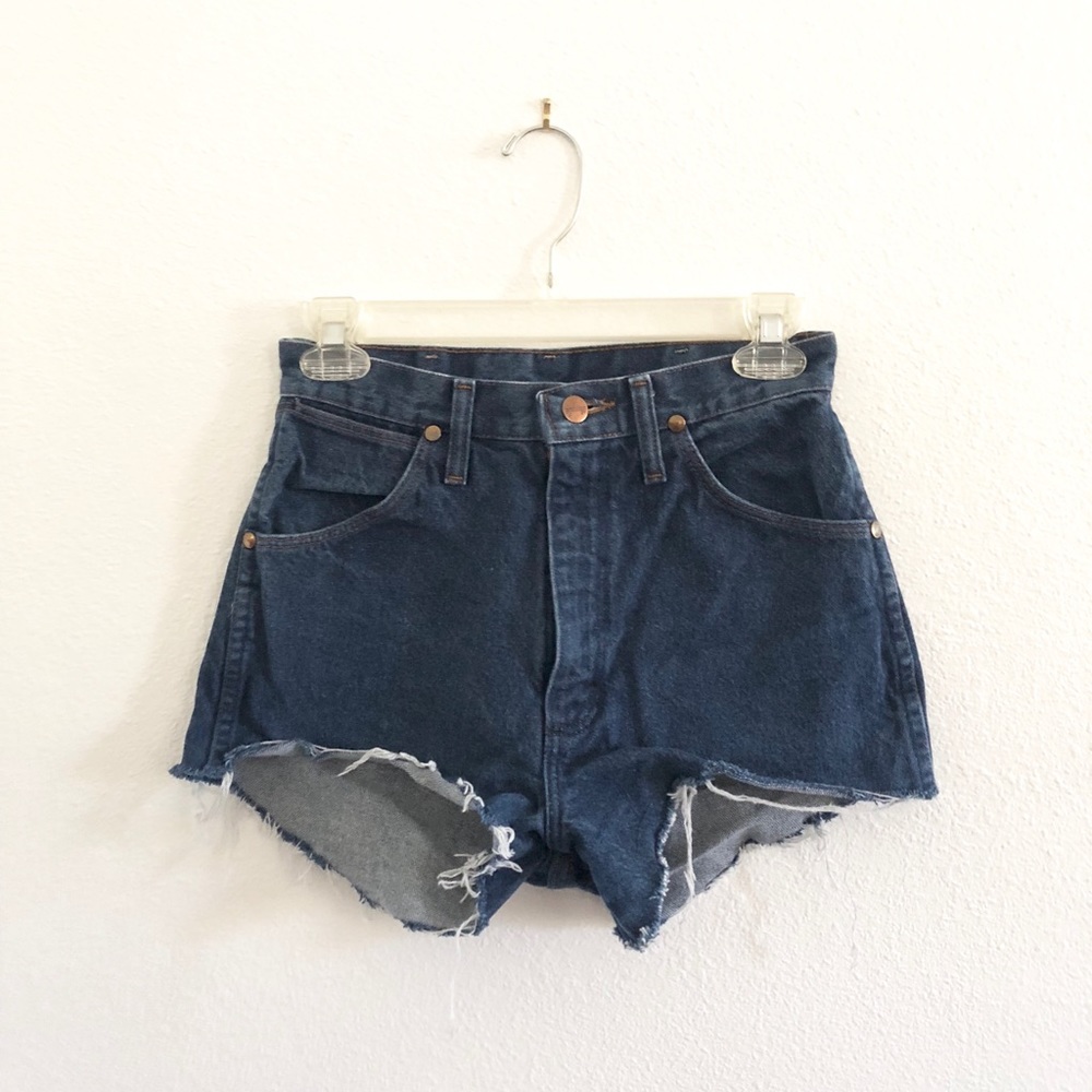 ➰ Wrangler Dark Blue Denim High Waisted Shorts
