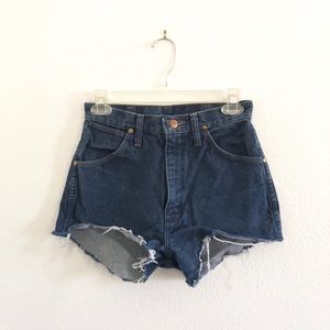 ➰ Wrangler Dark Blue Denim High Waisted Shorts