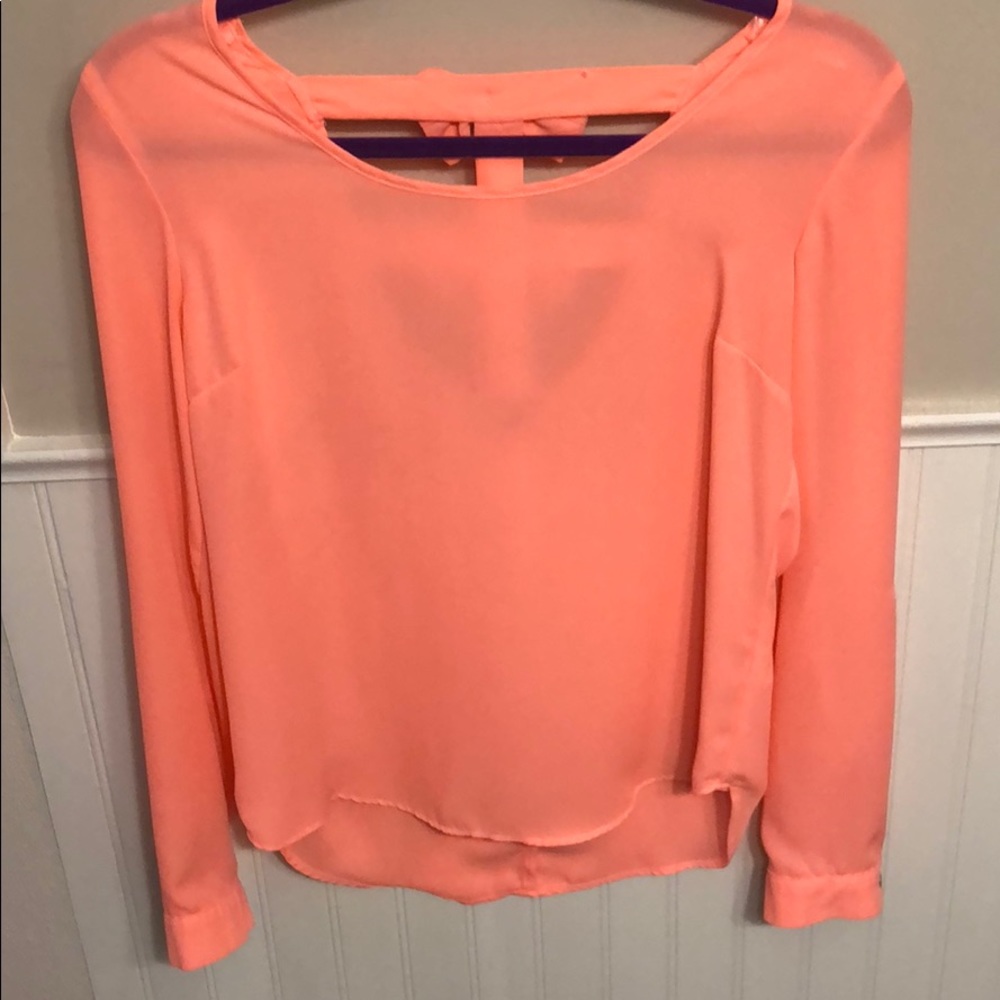 Neon coral with cut out bow detail back