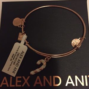 Alex & Ani Rose Gold Candy Cane Bracelet
