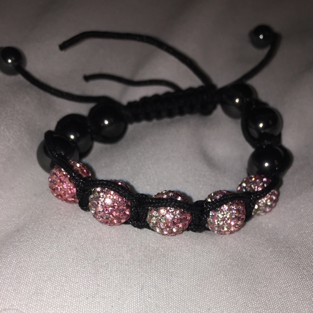 Pink and white Swarovski crystal bracelet