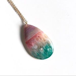Rainbow Agate Pendant Necklace