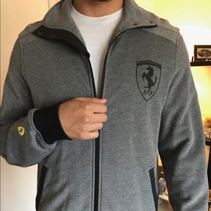 Ferrari brand Platinum Black/Grey/Silver Zip Up