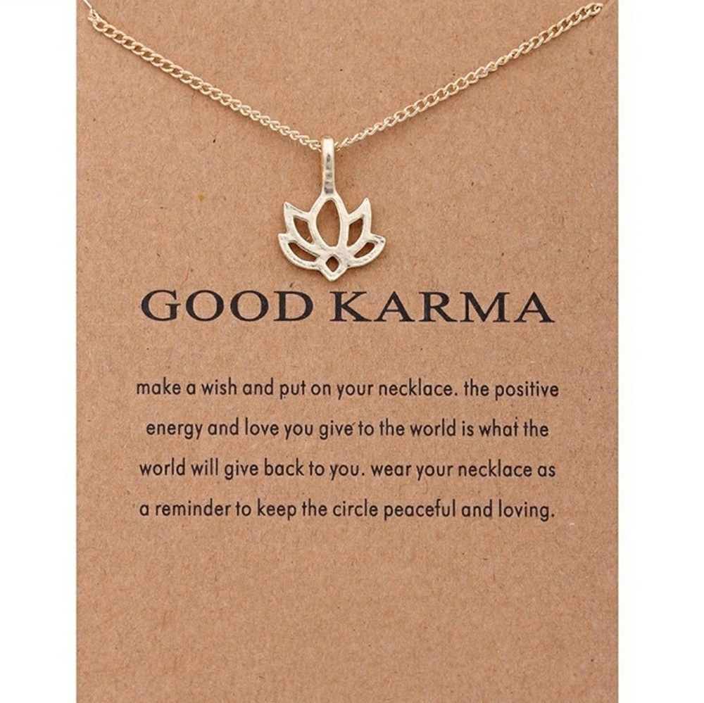 5 for $25 Gold Color Lotus Pendant Necklace - Picture 1 of 3