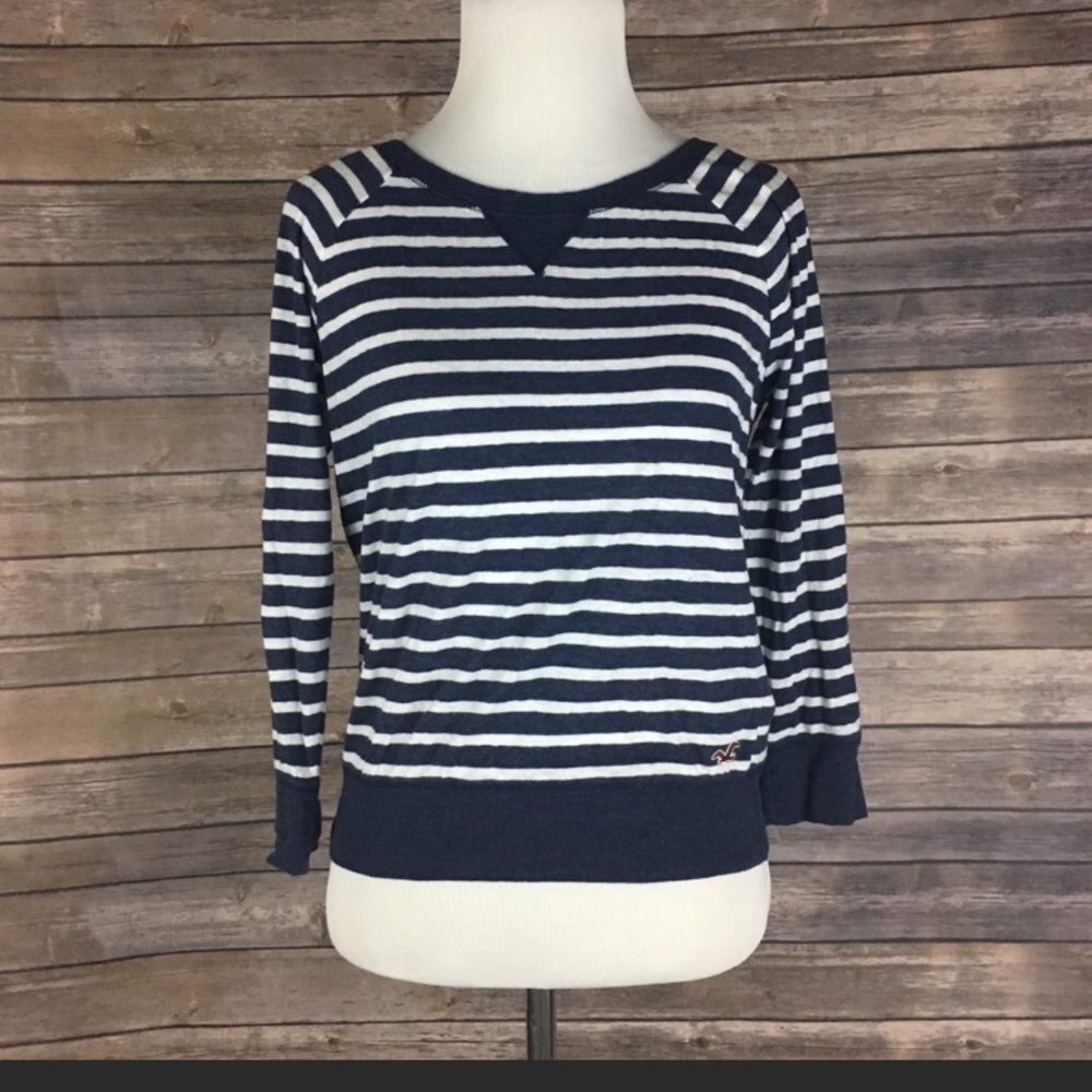 Hollister junior size small 3/4 sleeve striped tee