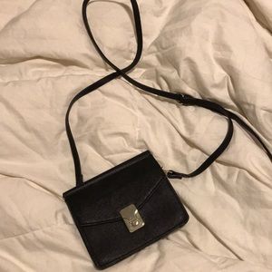 Zara leather black mini bag with strap $10