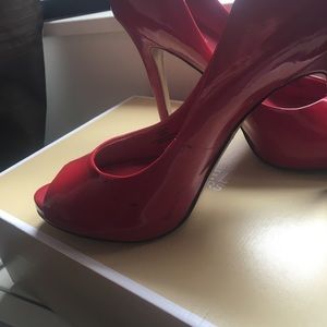 Red BCBGeneration Peep toe heels