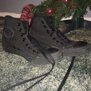 All Black High Top Converse