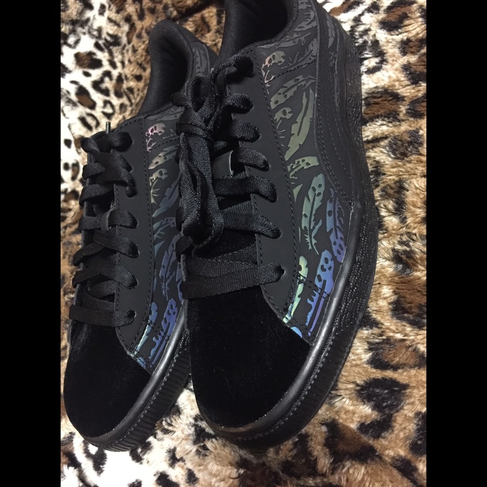 Puma iridescent feather platforms