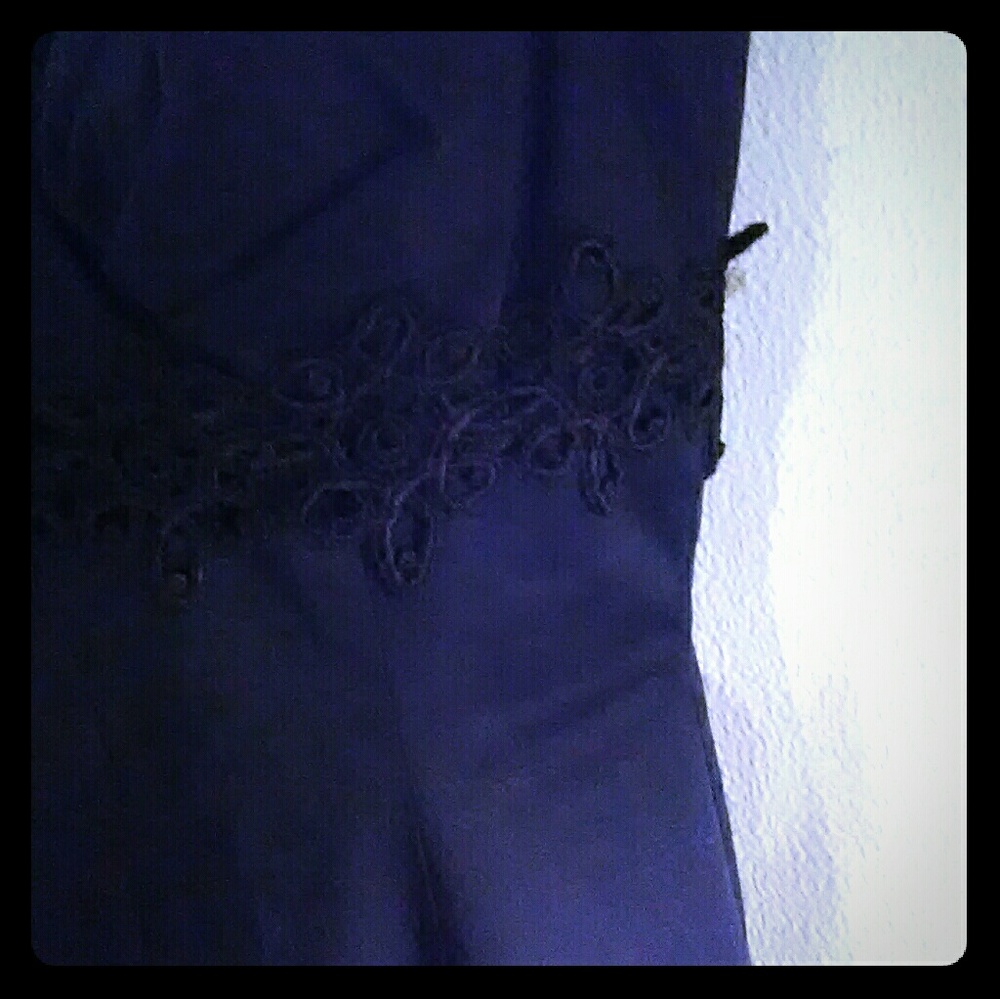 WHBM Embroidered Black Dress EUC