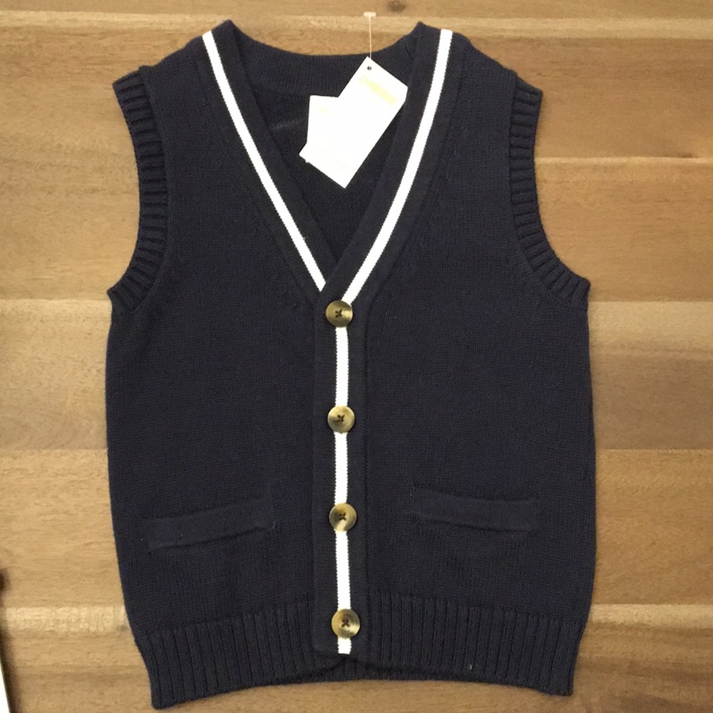 Brand New Boys Navy Blue Sweater Vest