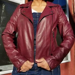 Forever 21 Burgendy Moto Jacket
