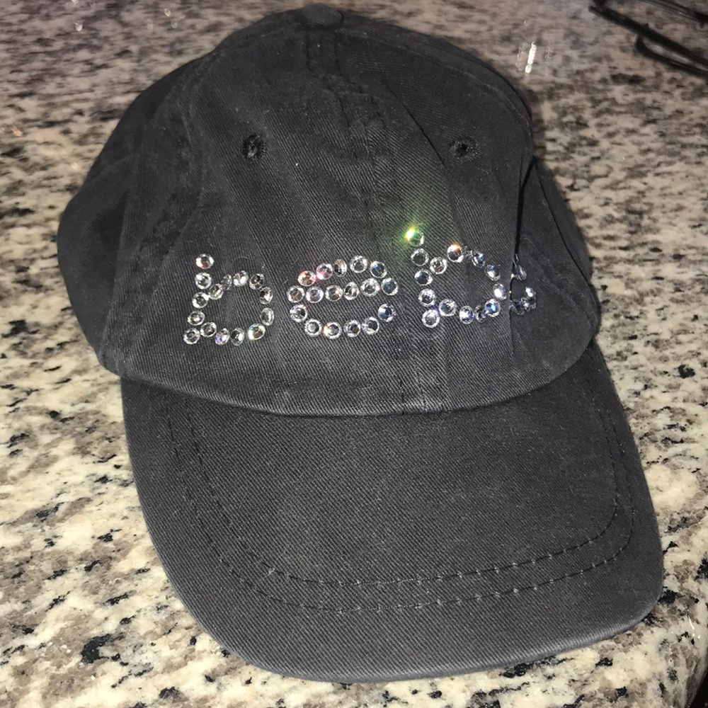 Black Bebe rhinestone hat