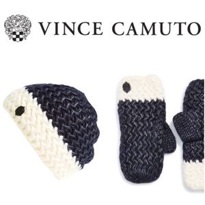 Vince Camuto Chunky Knit Beanie Hat and Mittens