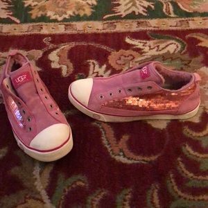 Ugg Laela Sparkles Pink Sequin Shoes Size 10