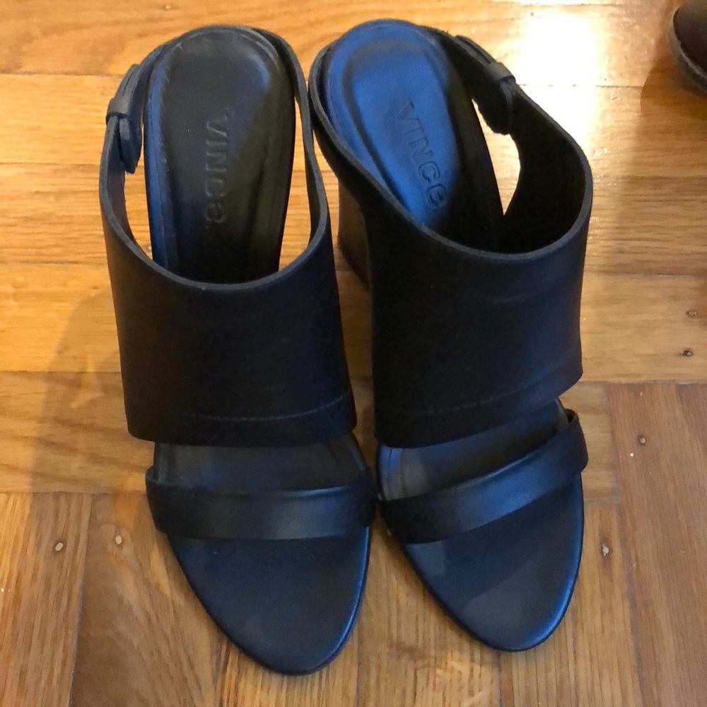 Vince leather wedges