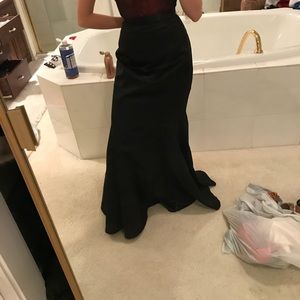 Black satin prom skirt size 4