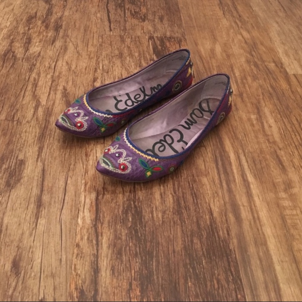 Sam Edelman Devon embroidered flats size 7
