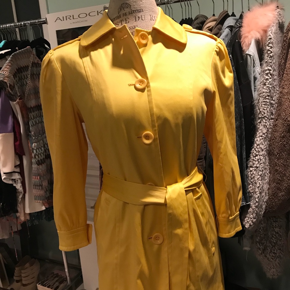 Danielle B Yellow Satin Trench Coat