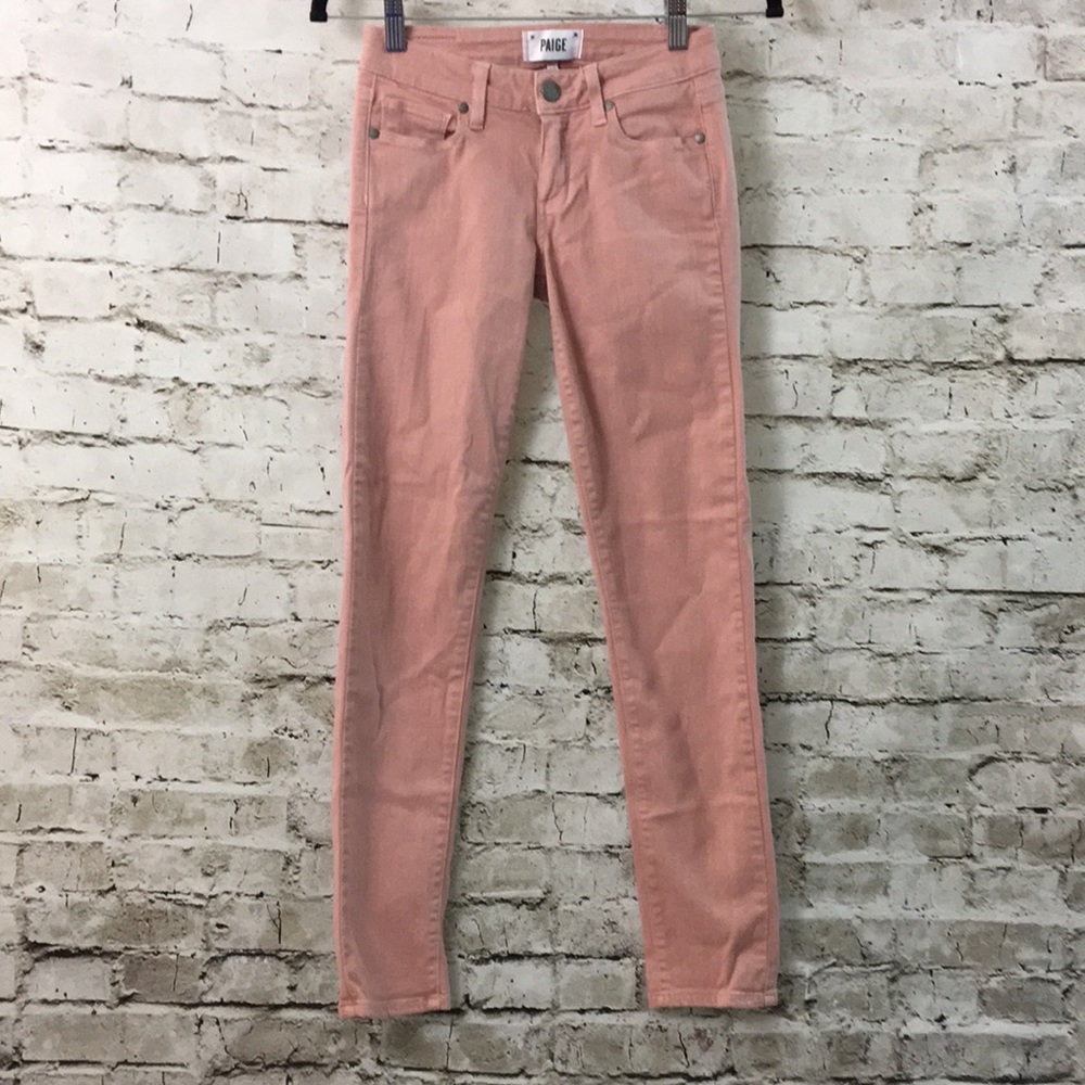 Paige Blush Pink Skinny Ankle Jeans 24
