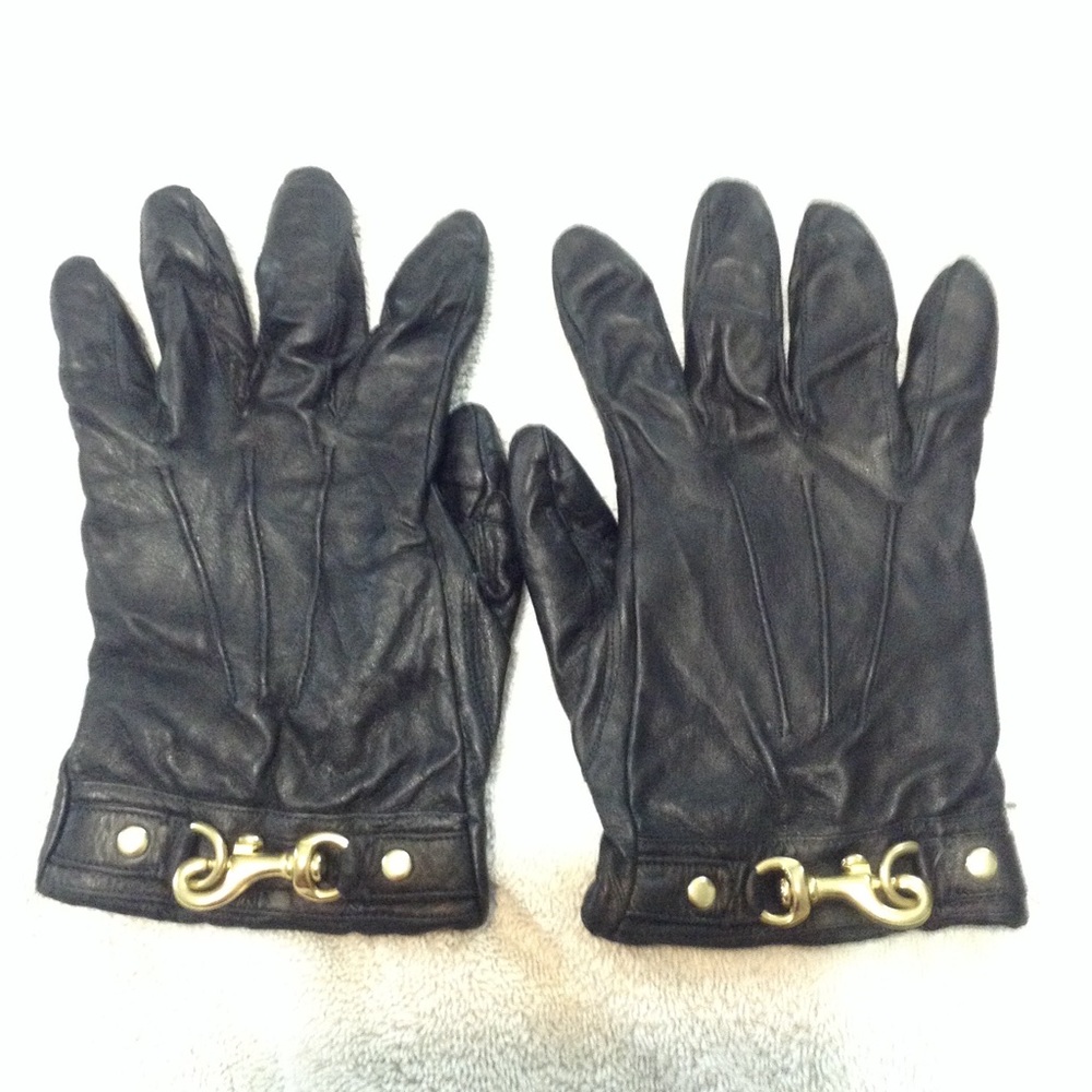 Coach Black Leather Gloves