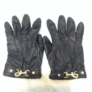 Coach Black Leather Gloves