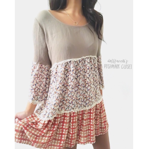 Umgee Tops - Boho Floral + Lace Tunic