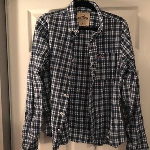 Hollister Blue and white Flannel