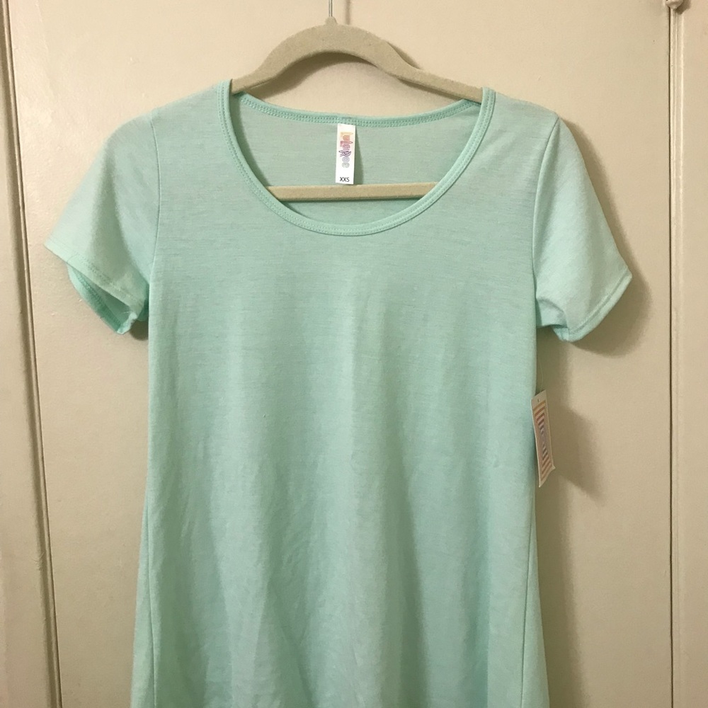 XXS Lularoe Classic Tee mint / sea green / blue