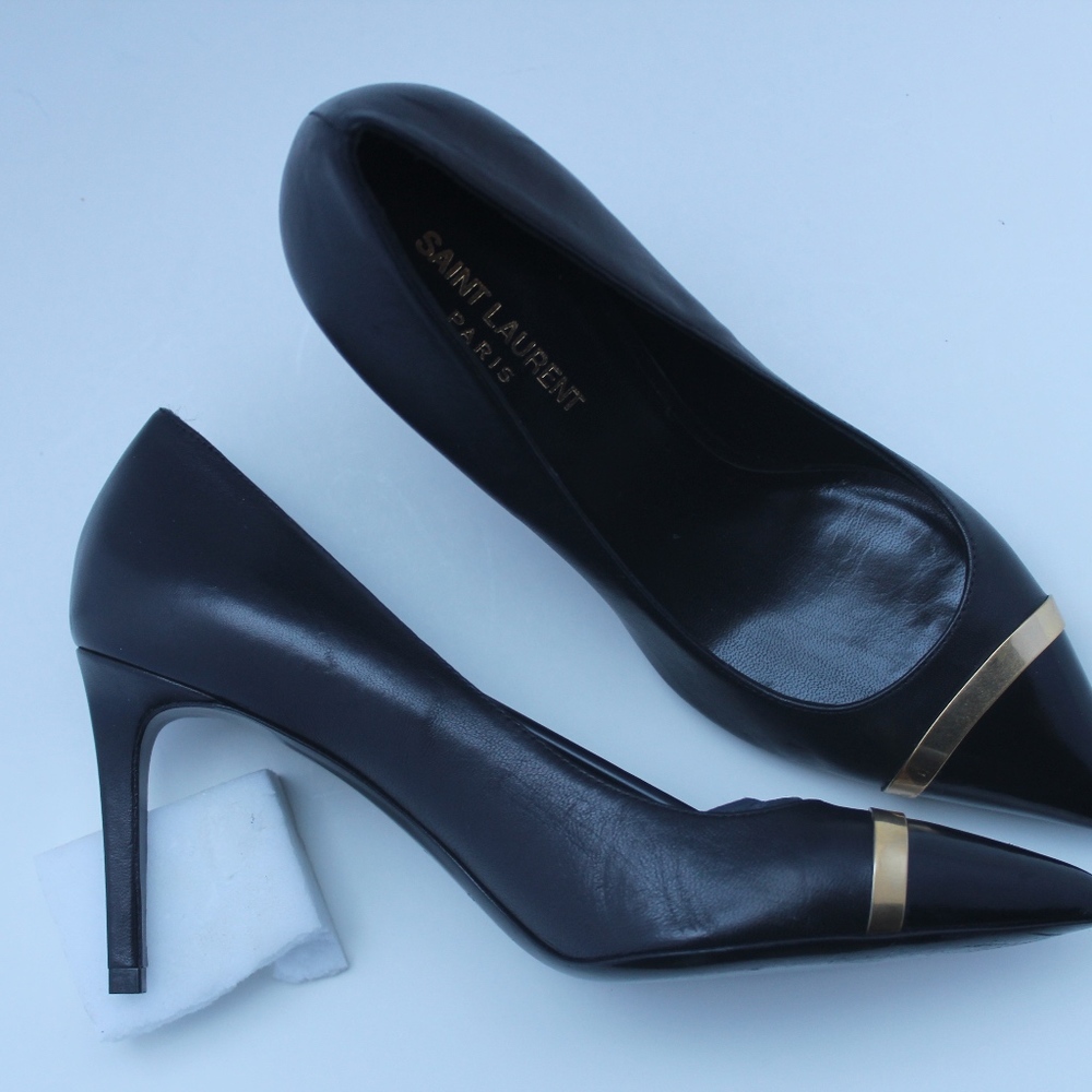 Saint Laurent Gold-Toe Pumps