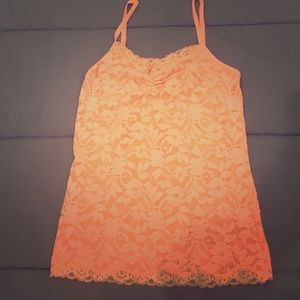 Bright orange lace tan top