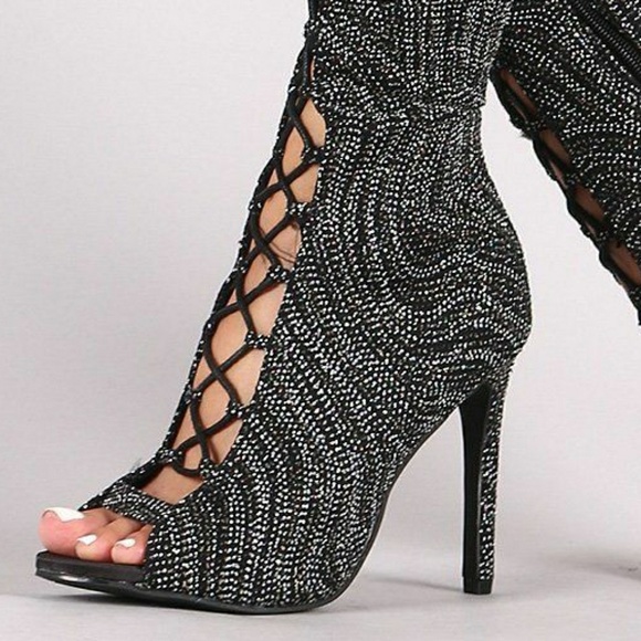 ♨💥5-STARS 💥Slizzing Glitter Over the Knee Boots - Picture 2 of 4