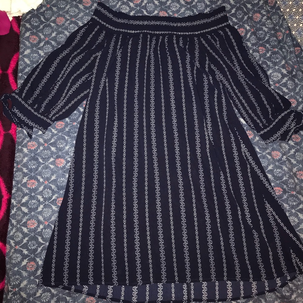 Off the Shoulder Navy Dress