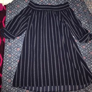 Off the Shoulder Navy Dress