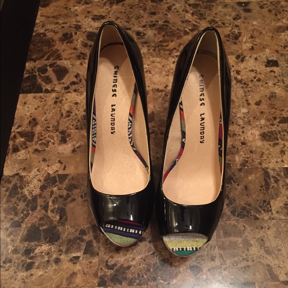 Chinese Laundry Multi-Color Patent Fabric Platform