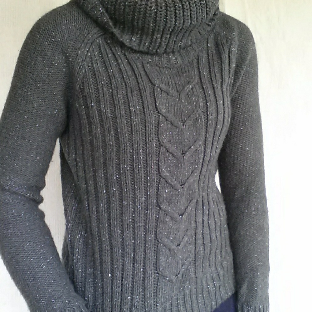 Gray Cowl Neck Sweater