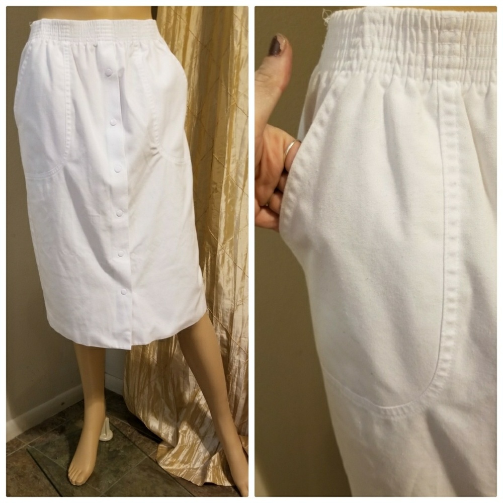 Authenticn 1950s white pencil skirt