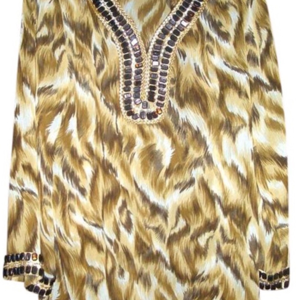 Adrienne Vittadini Sheer Print Tunic