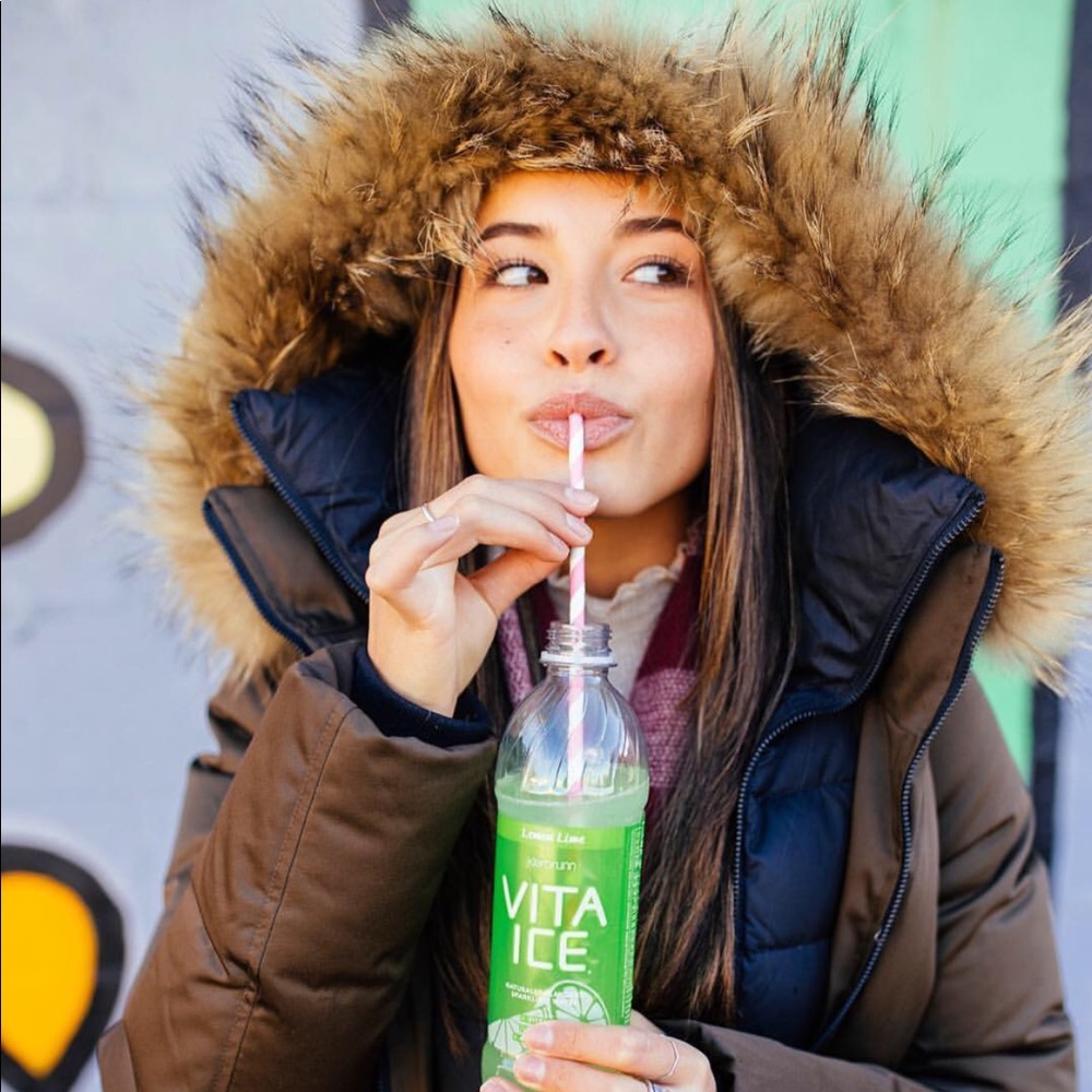 Soia & Kyo Down Hunter Green Genuine Fur Jacket