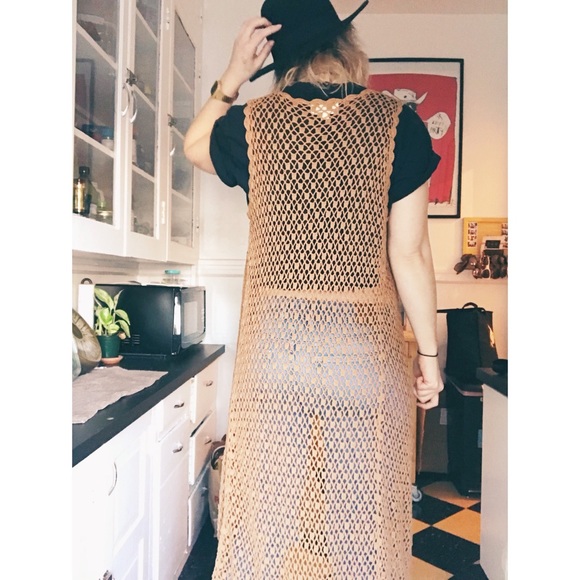 Ankle length boho crocheted vest - Picture 2 of 3