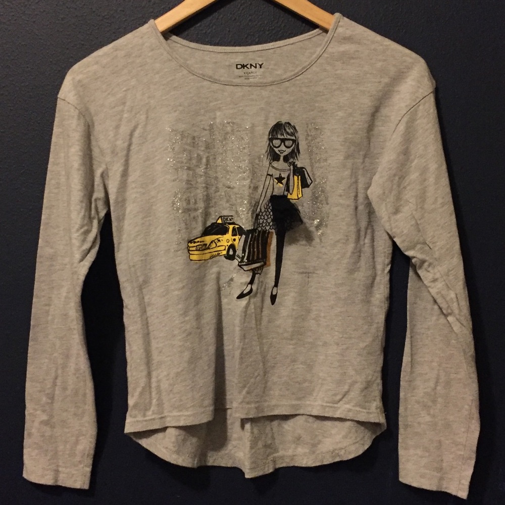 DKNY Appliqué Long Sleeve Tee Sz XL (14)