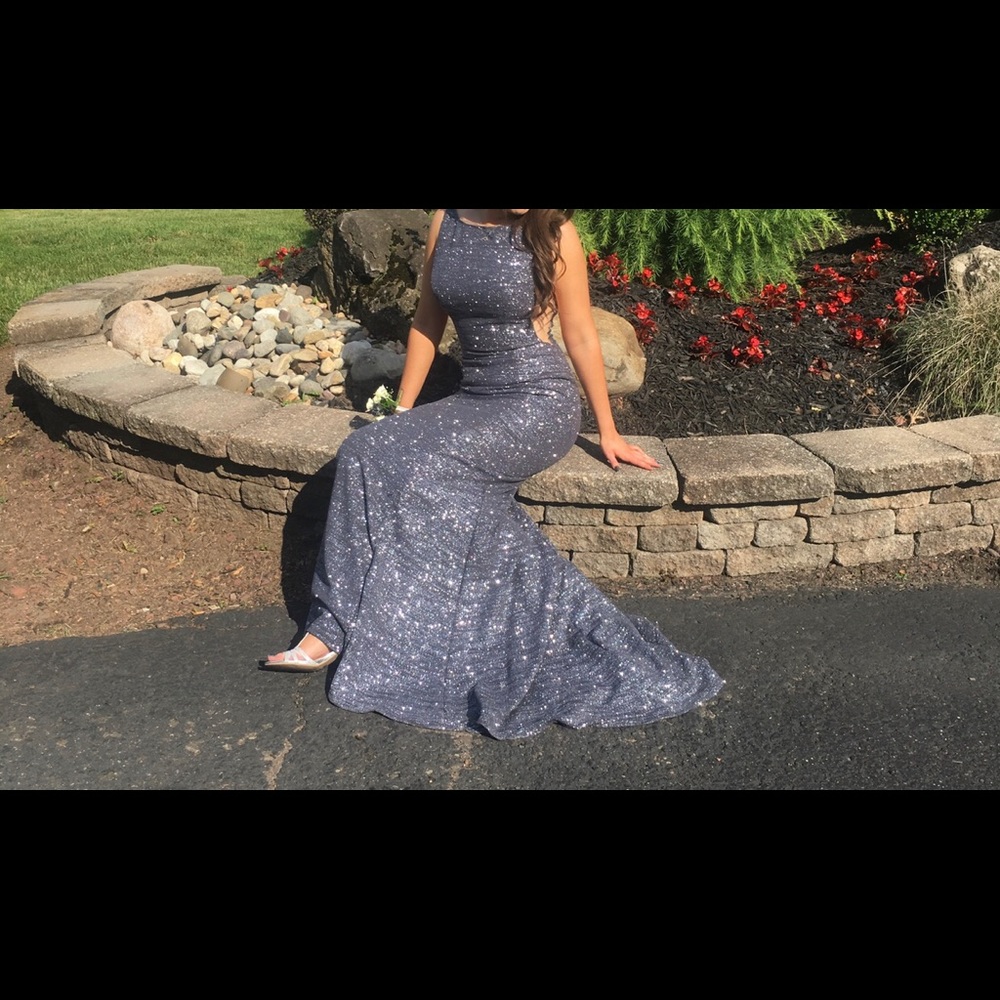 Long evening gown with train