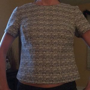 Express tweed semi-crop top