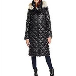 DL2 by Dawn Levy Kali Long Down Coat with Fur Trim