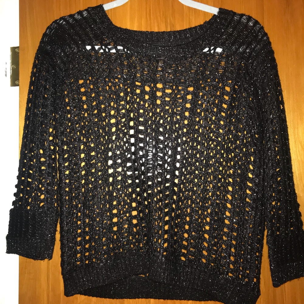 Black crochet sweater