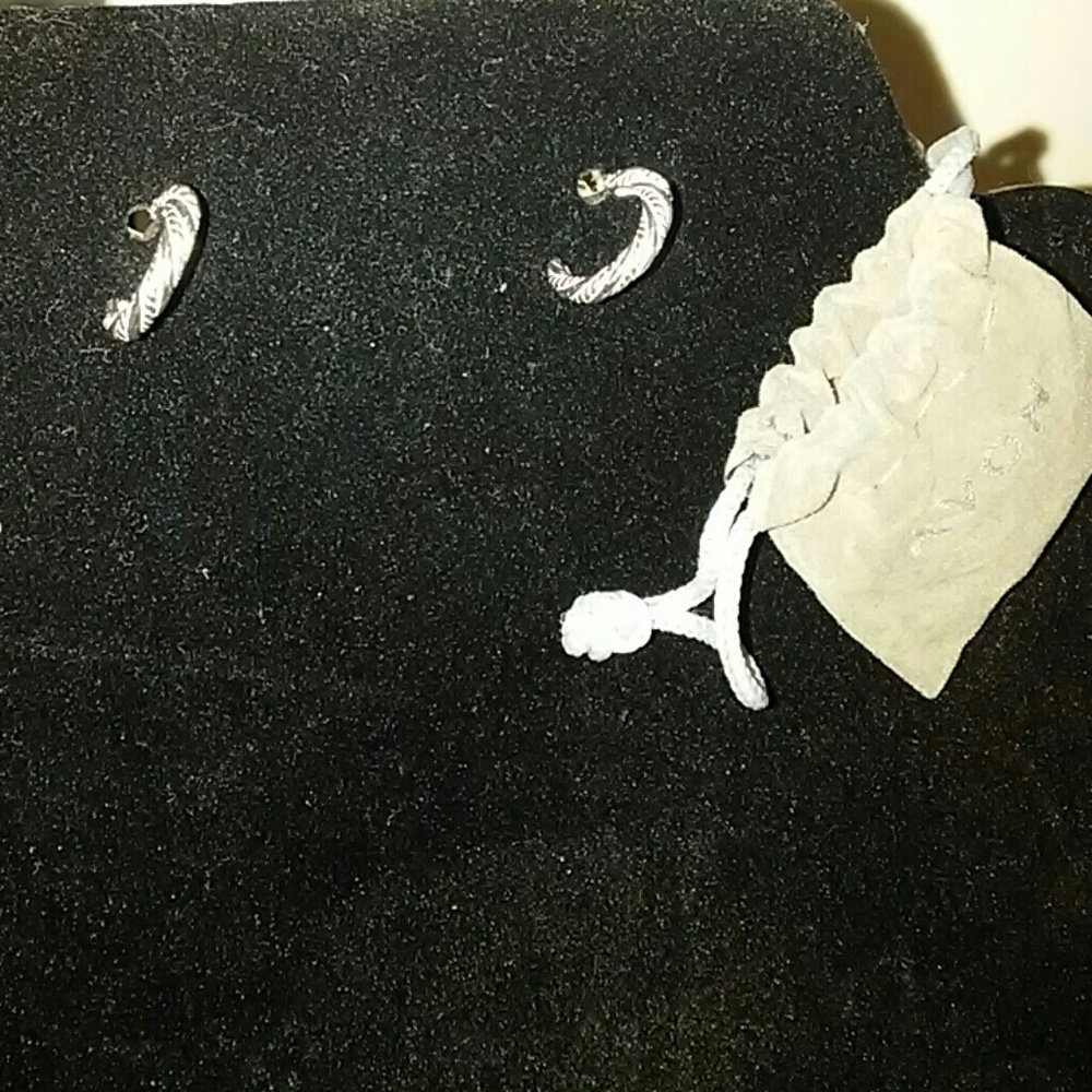 Sterling Silver textured Twist Hoop Earrings