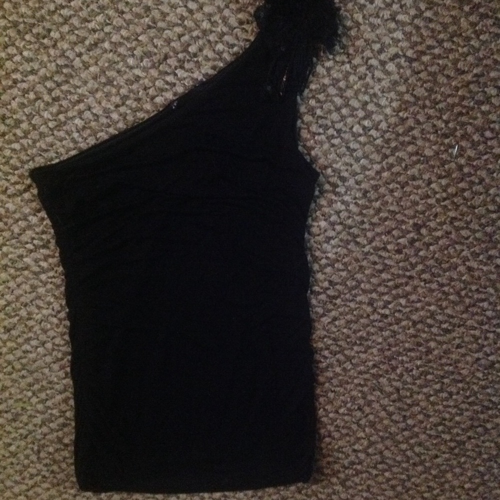 Gently used One shoulder beautiful black blouse
